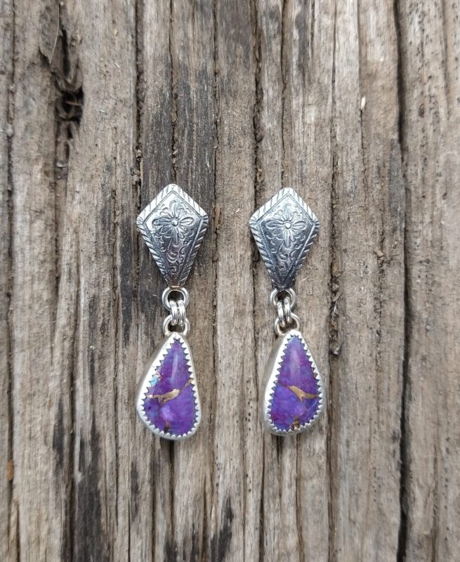 Purple Kingman Mojave Diamond Studs