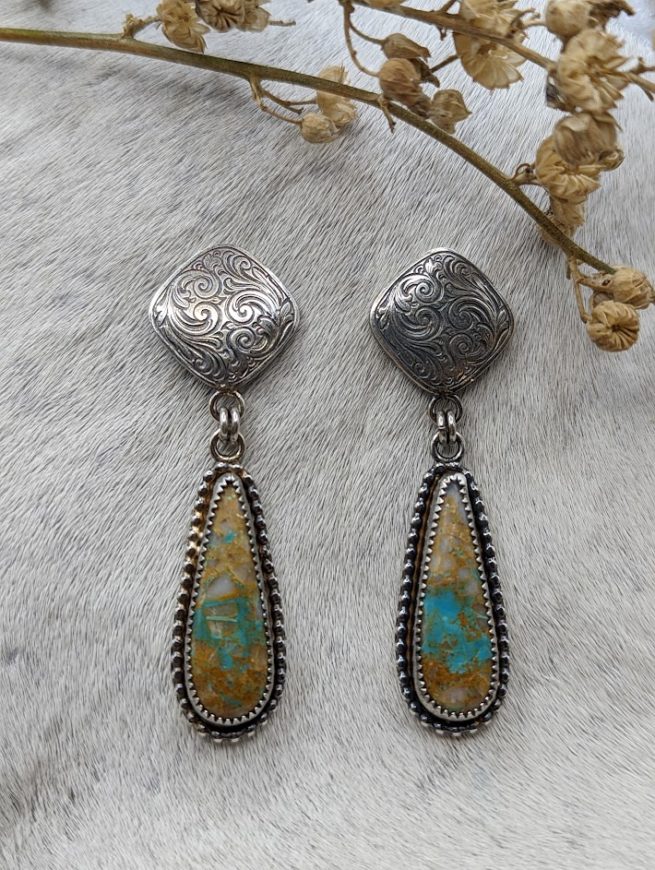 Western Winds Royston Ribbon Turquoise Earrings